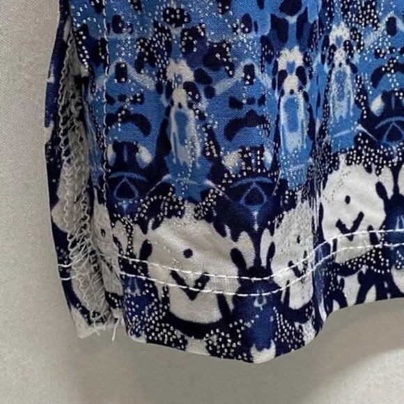 Cathy Blouse Women's Small Blue Multicolor Shimmer 3/4 Sleeve Lightweight NWOT - Picture 3 of 9